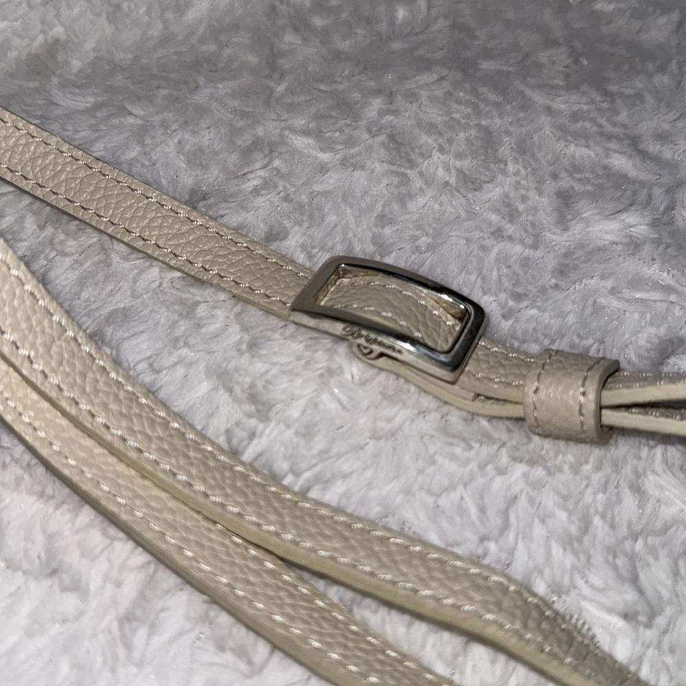 Brighton “MEENA” Cream Blue Jewel Leather Top-Handle Leather Crossbody P… - Picture 4 of 12